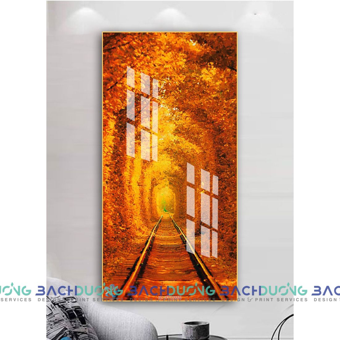  Tranh con đường tàu mùa thu FT15660 