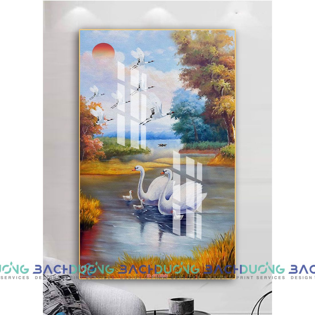  Tranh đôi thiên nga FT15663 