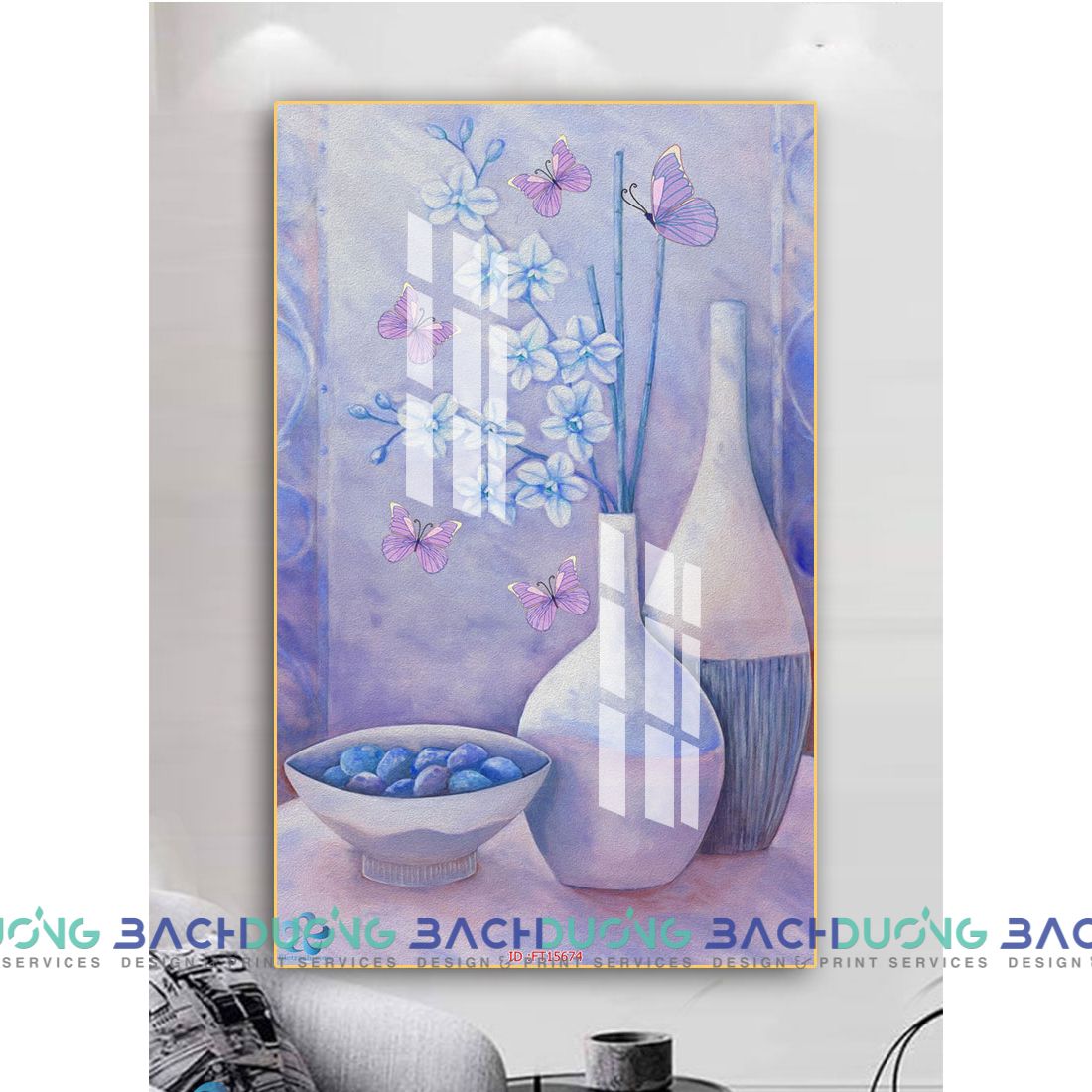  Tranh trang trí bình hoa trang nhã FT15674 