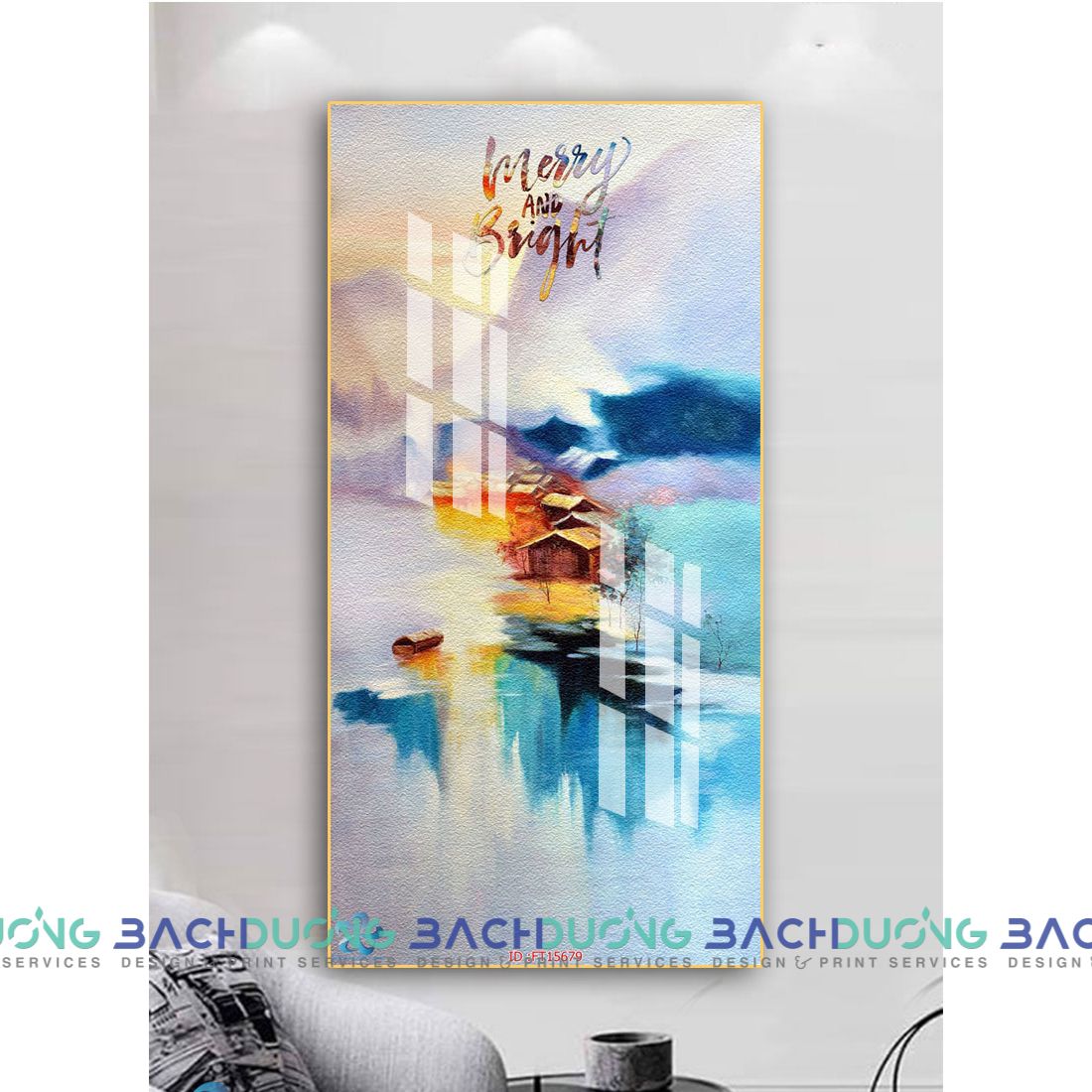  Tranh cảnh vật trên hồ FT15679 