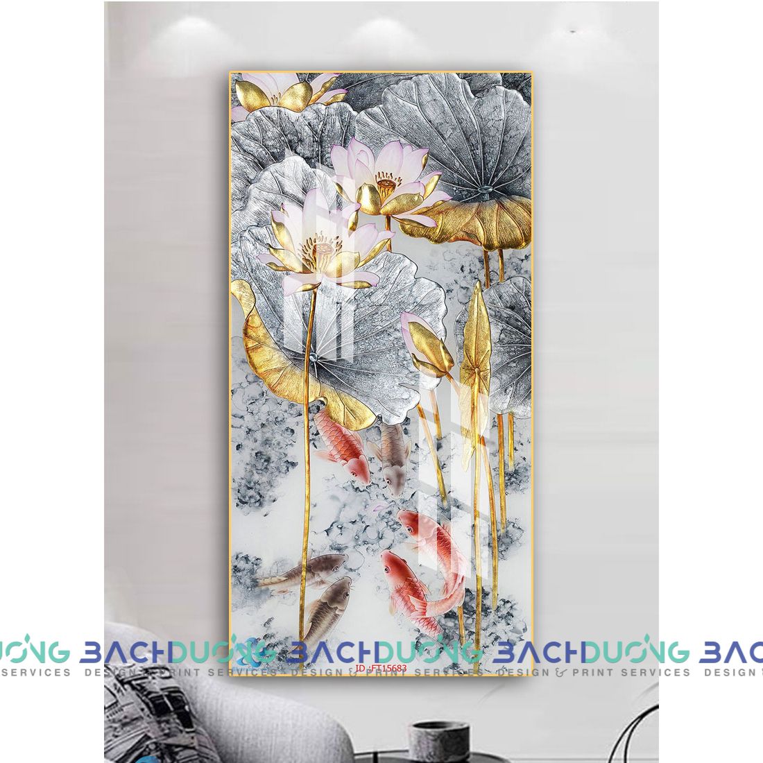  Trang đàn cá bơi trong hồ sen FT15683 