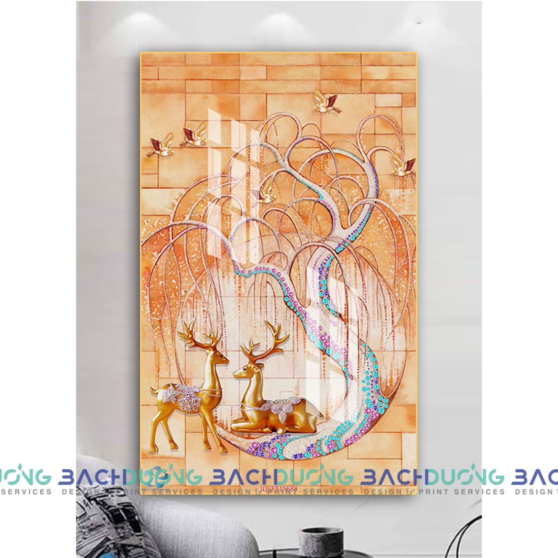  Tranh trang trí đôi hưu ấn tượng FT15688 