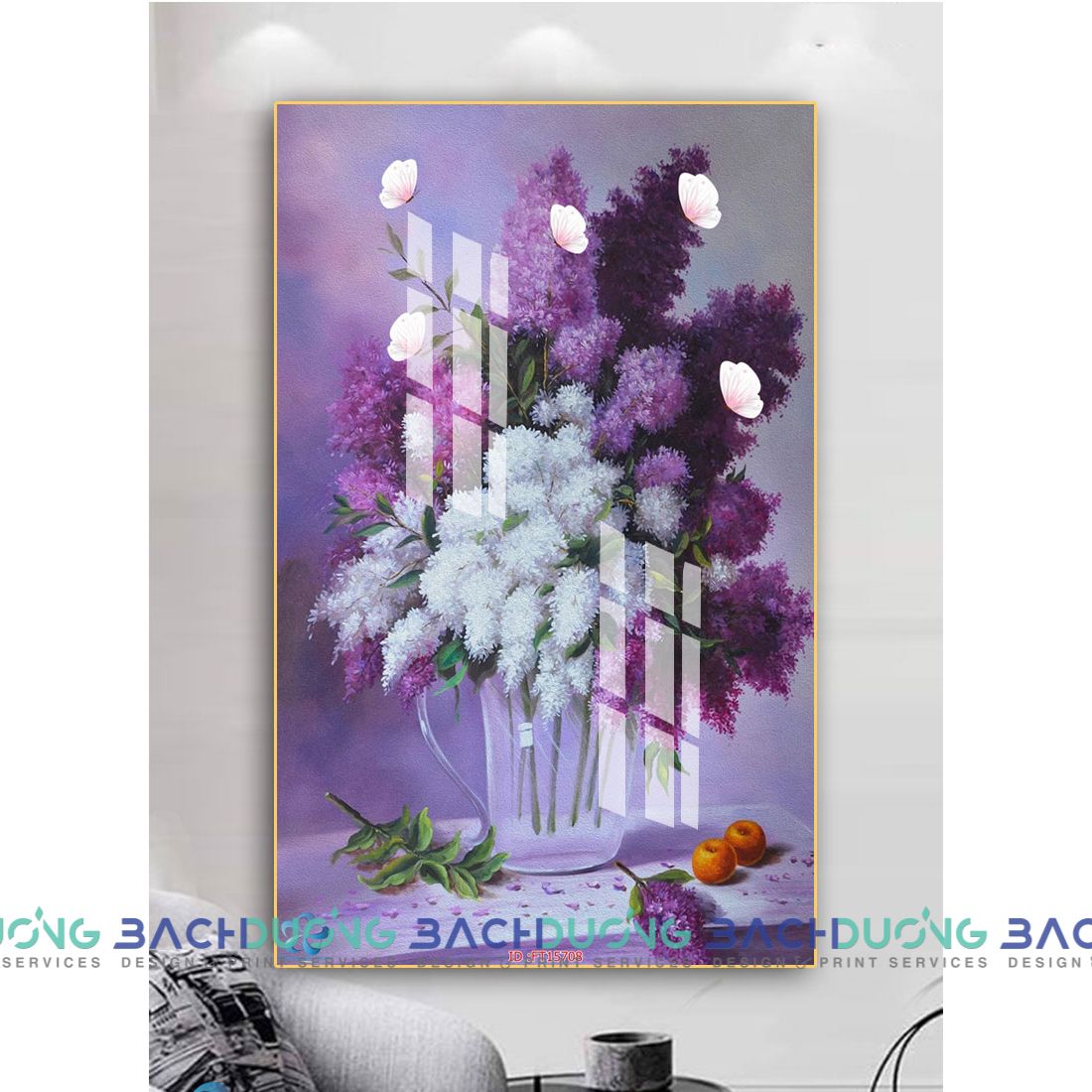  Tranh trang trí bình hoa sang trọng FT15708 