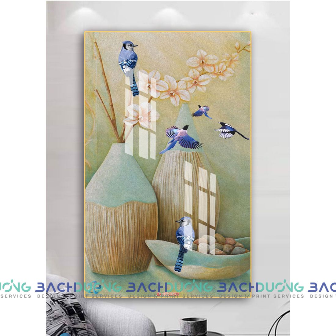  Tranh trang trí bình hoa trang nhã FT15709 