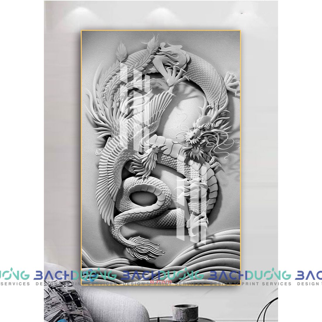  Tranh khắc họa rồng ấn tượng FT15710 