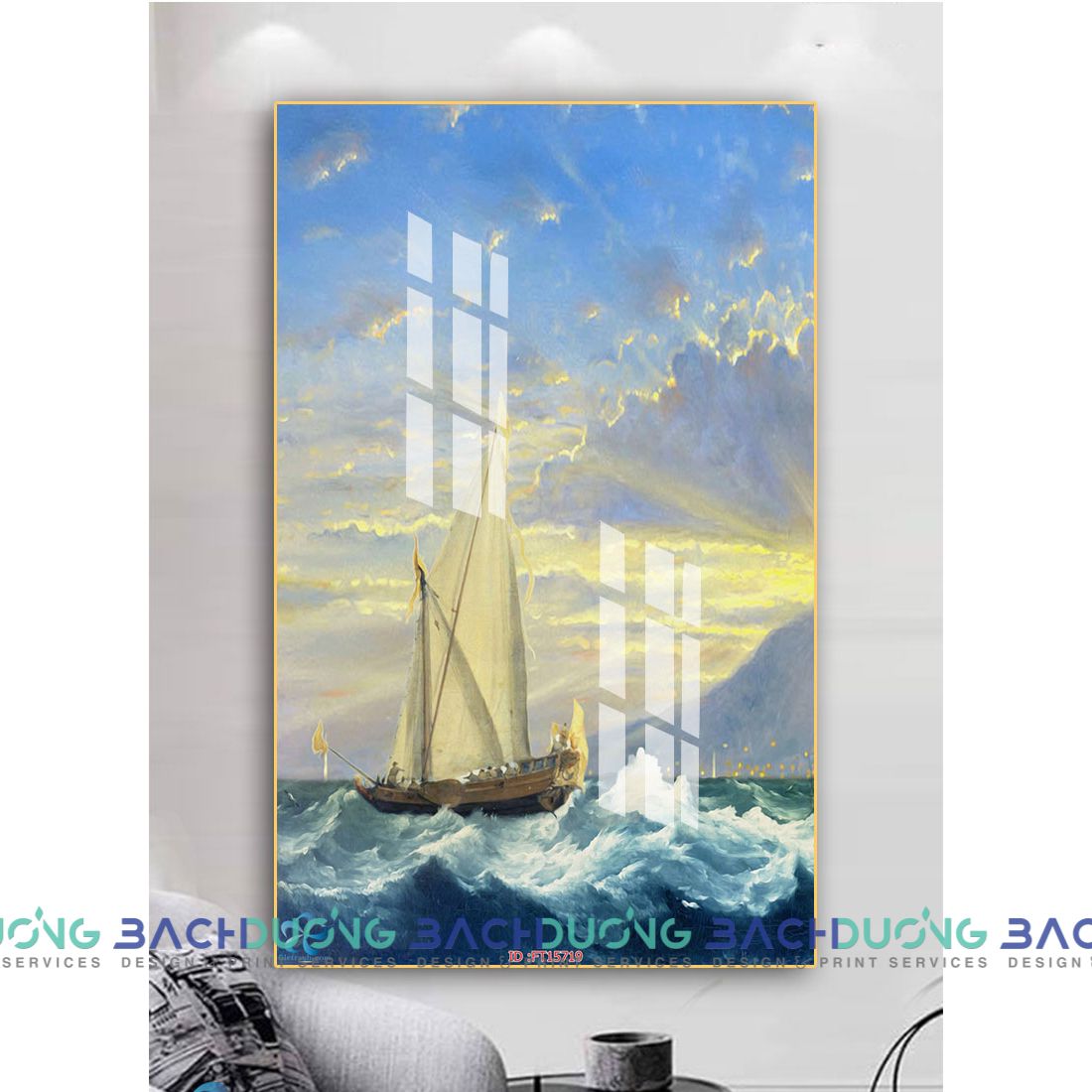  Tranh con thuyền và biển cả FT15719 