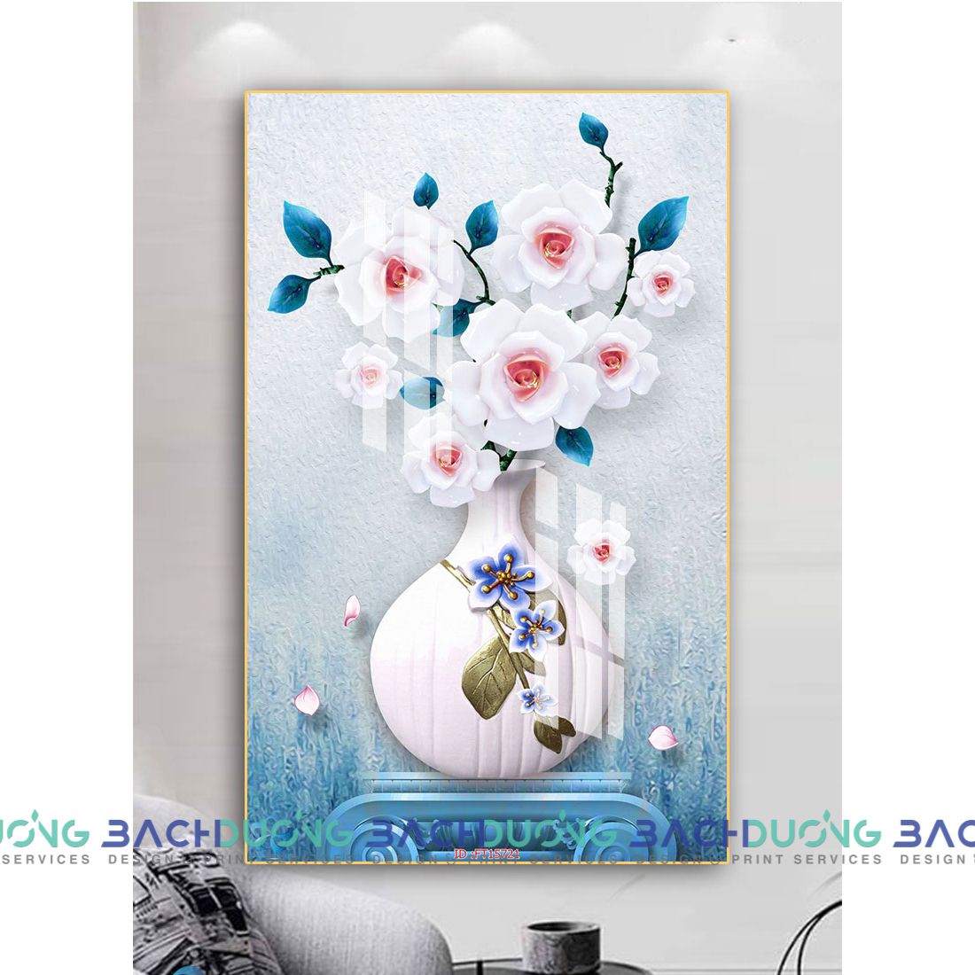  Tranh trang trí bình hoa sang trọng FT15721 