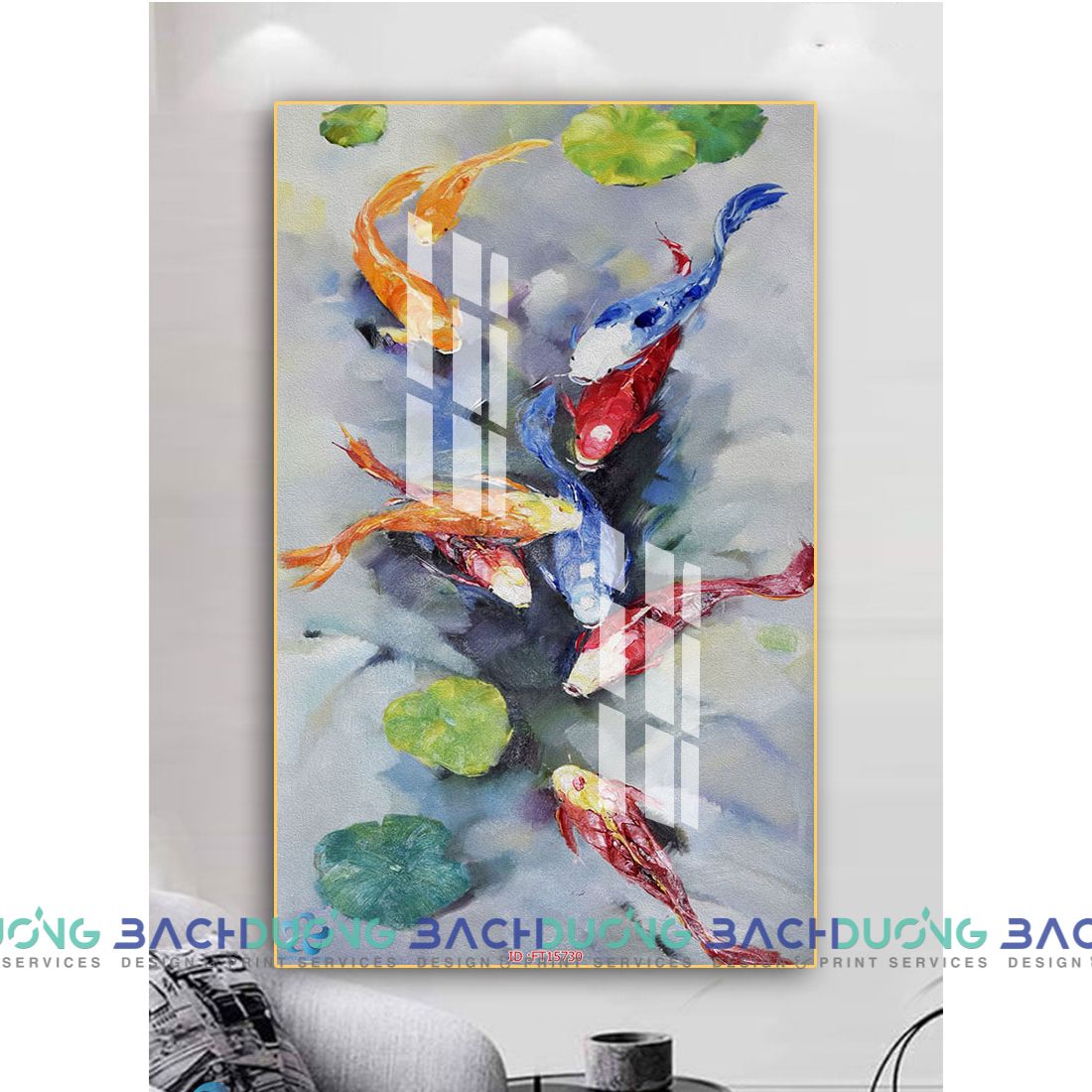  Tranh đàn cá bơi trong hồ FT15730 