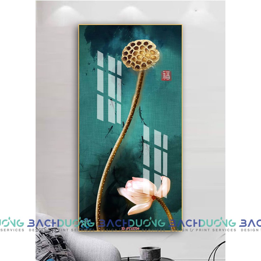  Tranh hoa sen tinh khiết FT15734 