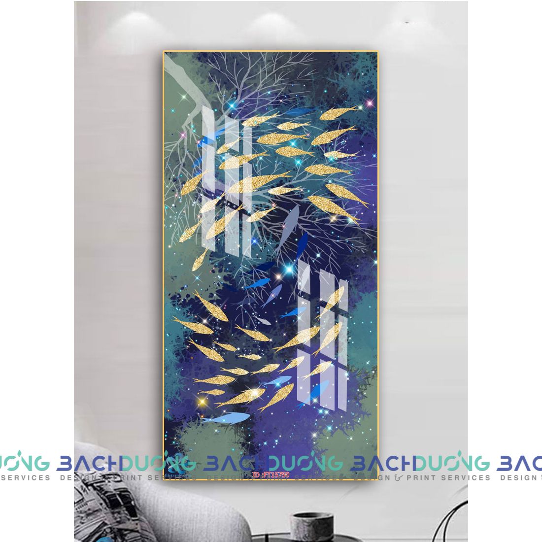  Tranh đàn cá bơi trong hồ FT15750 