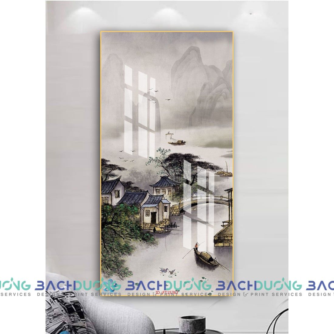  Tranh khung cảnh làng quê FT15762 