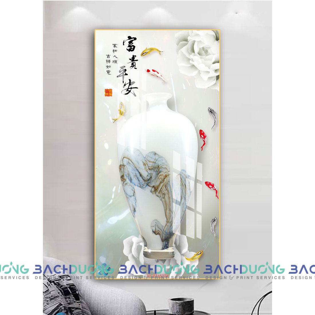  Tranh trang trí lọ hoa sang trọng FT15774 