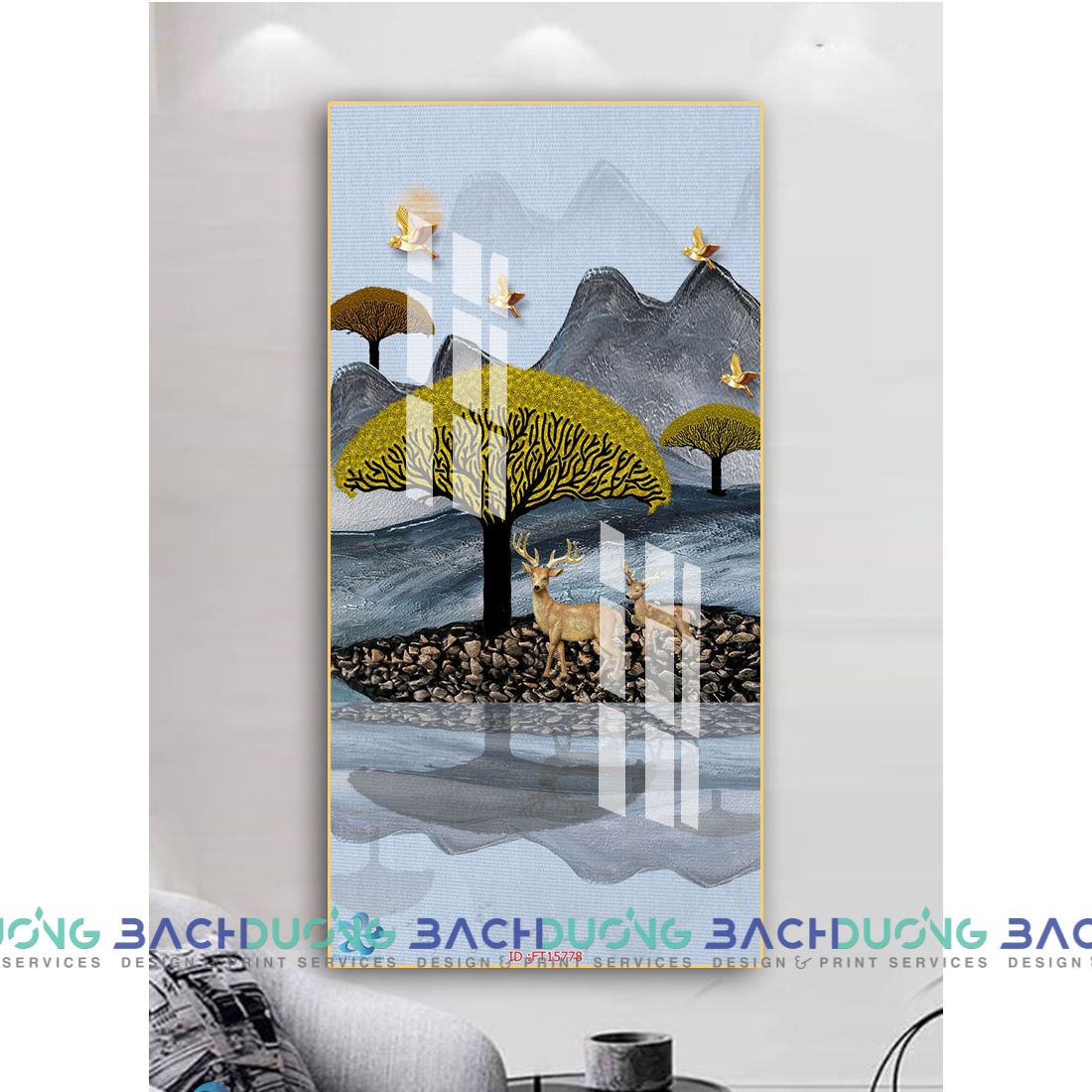  Tranh trang trí đôi hưu FT15778 