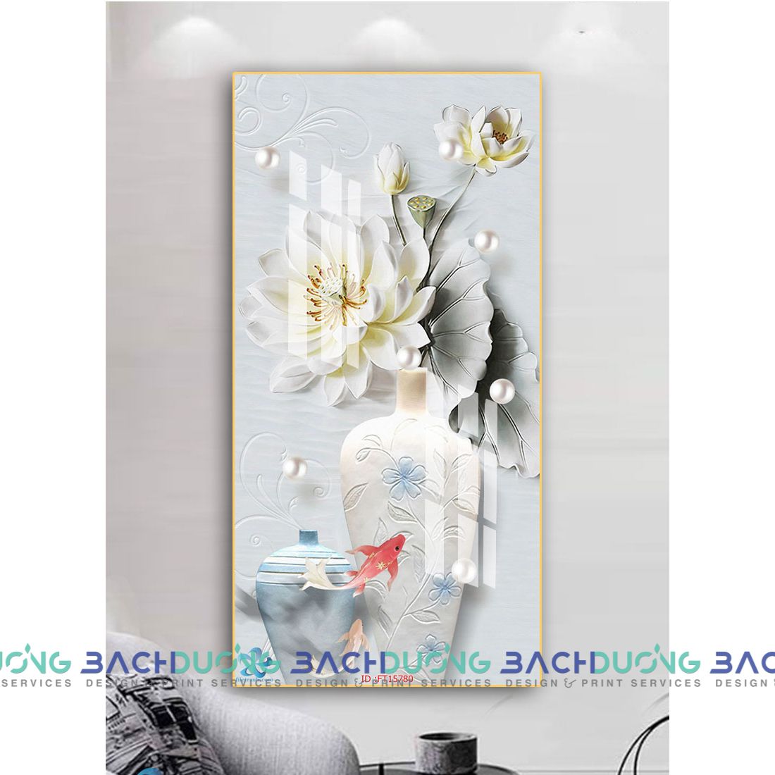  Tranh trang trí bình hoa sang trọng FT15780 