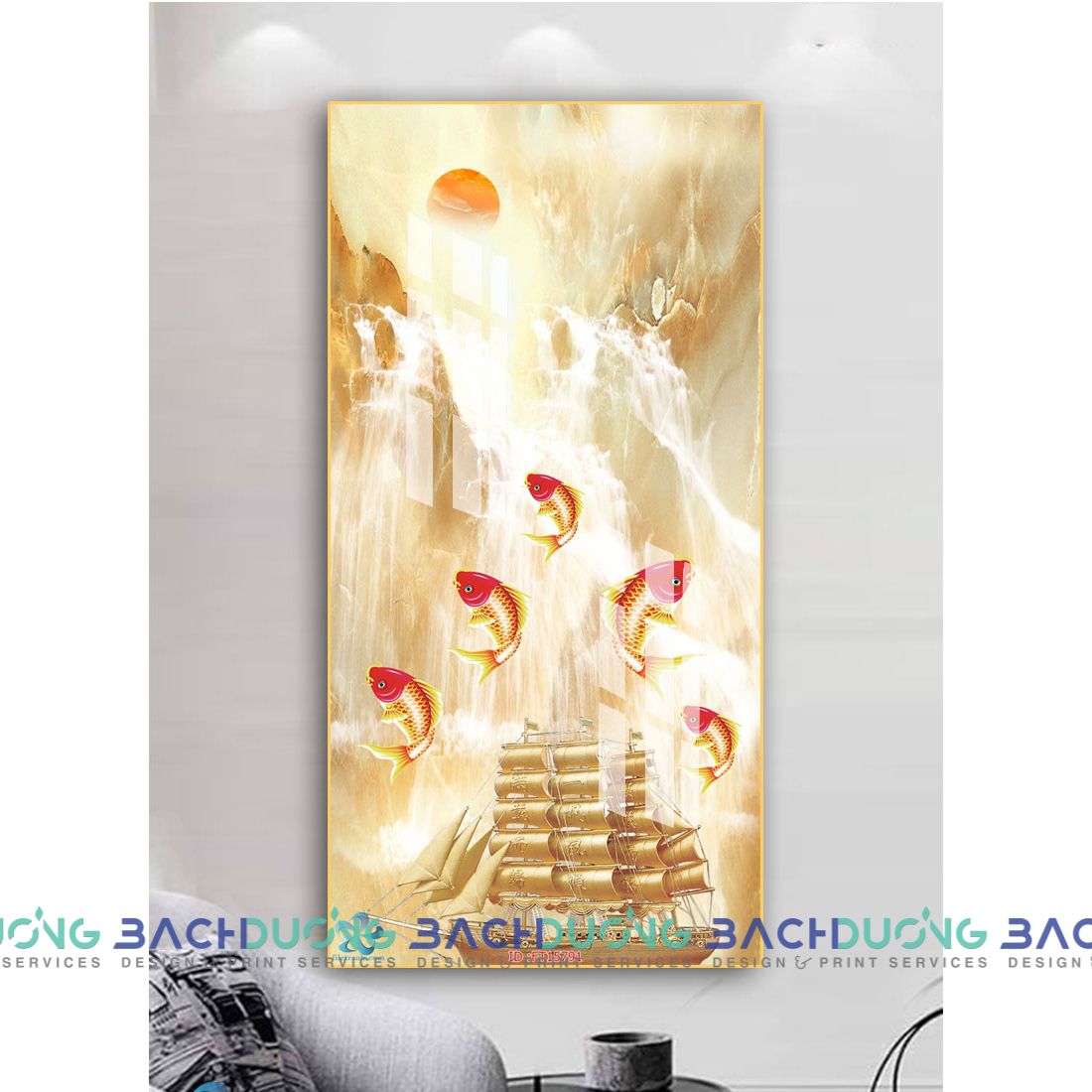  Tranh trang trí đàn cá độc đáo FT15791 