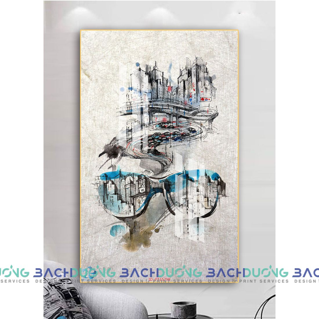  Tranh thành phố trừu tượng  FT15798 