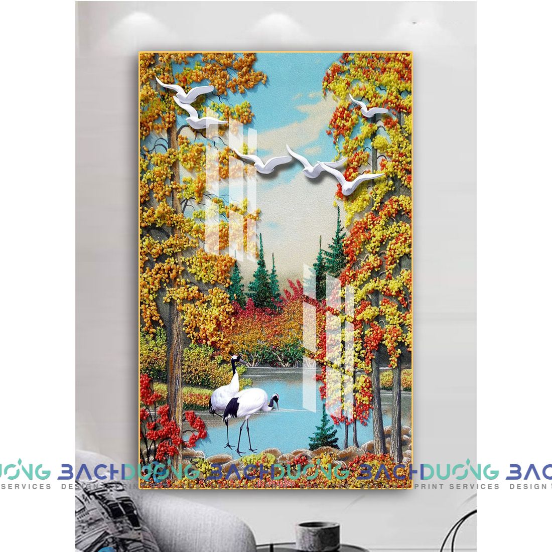  Tranh khu rừng thiên nga  FT15799 