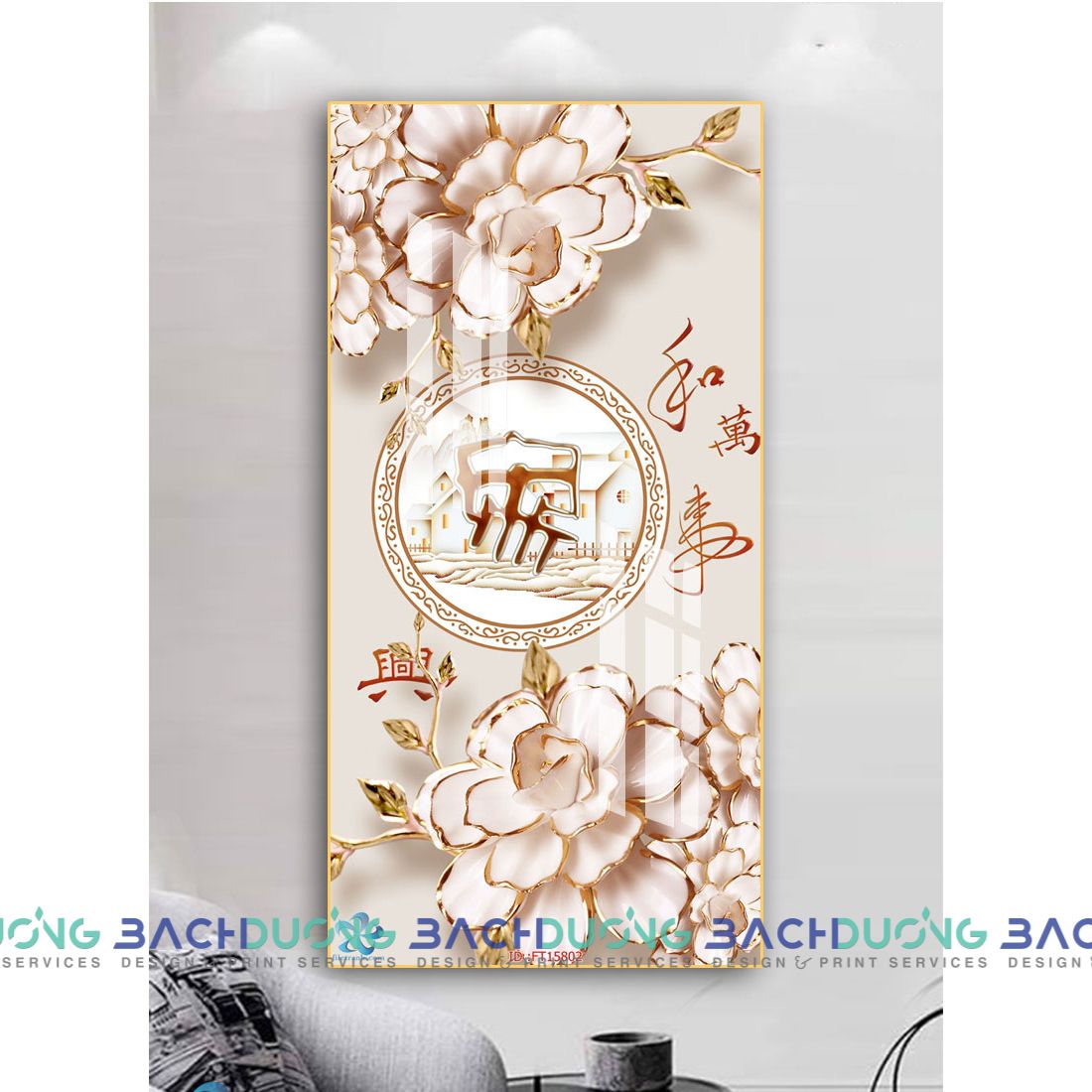  Tranh hoa trắng nở rộ FT15802 