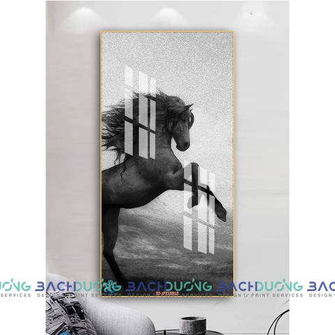  Tranh treo tường Hắc mã phong thủy FT15815 
