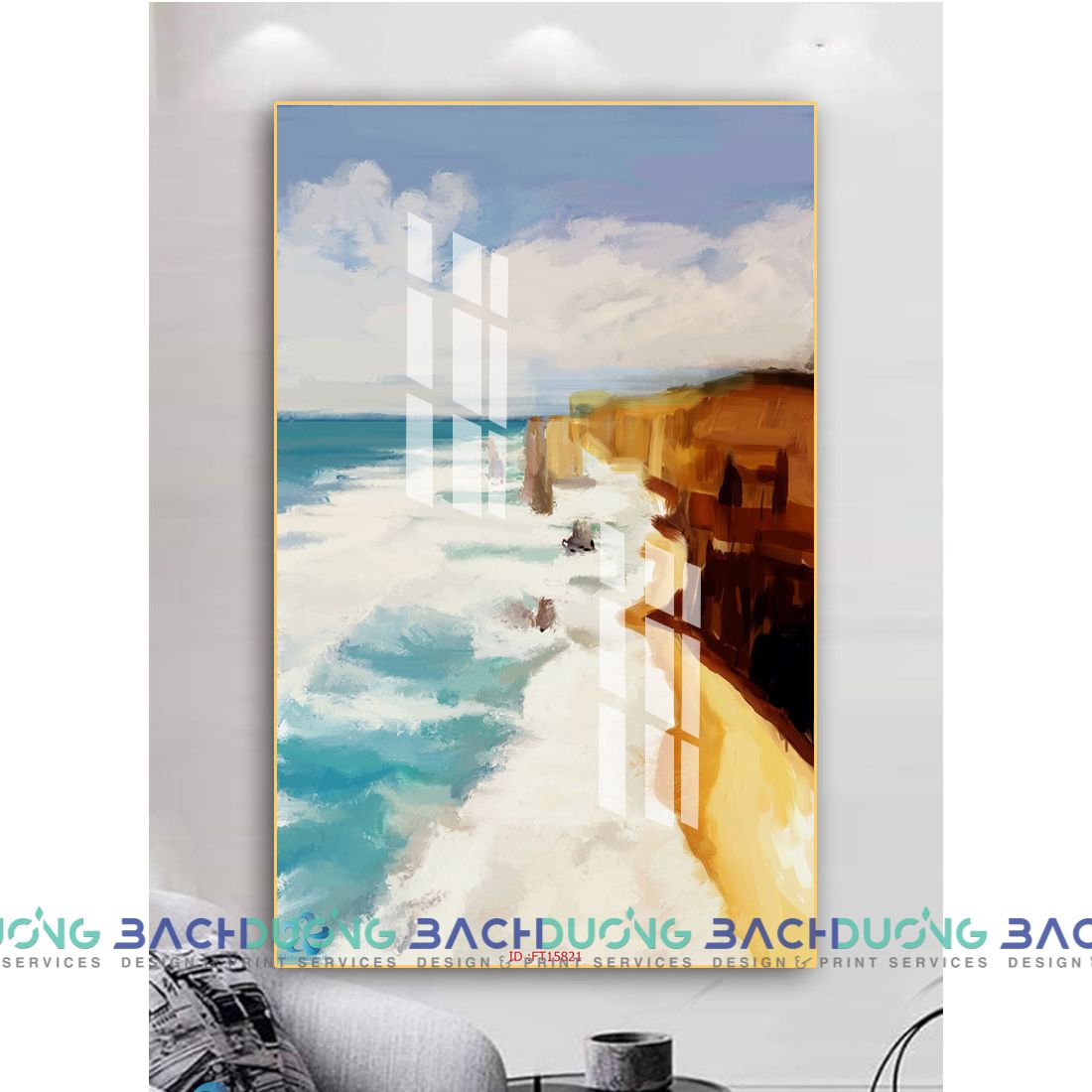  Tranh sóng biển xô bờ FT15821 