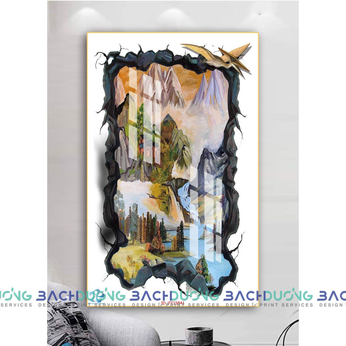  Tranh Khung cảnh rừng núi hùng vĩ FT15841 