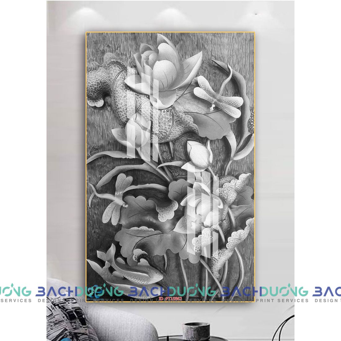  Tranh trang trí Hoa sen ấn tượng FT15862 