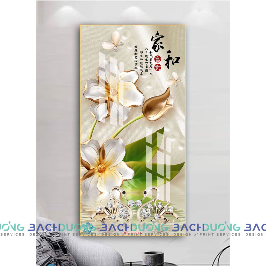  Tranh Hoa trắng FT15866 