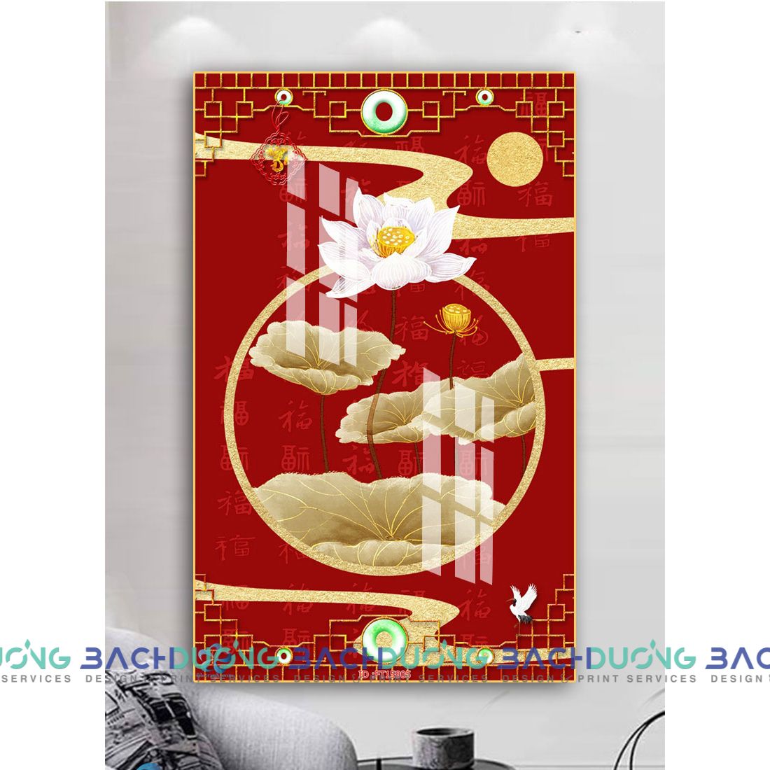  Tranh trang trí hoa sen FT15905 