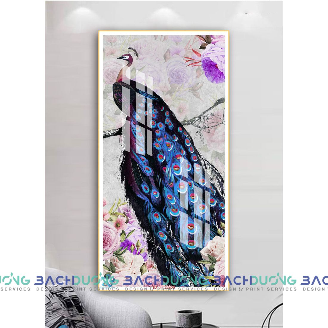  Tranh trang trí chim công FT15906 