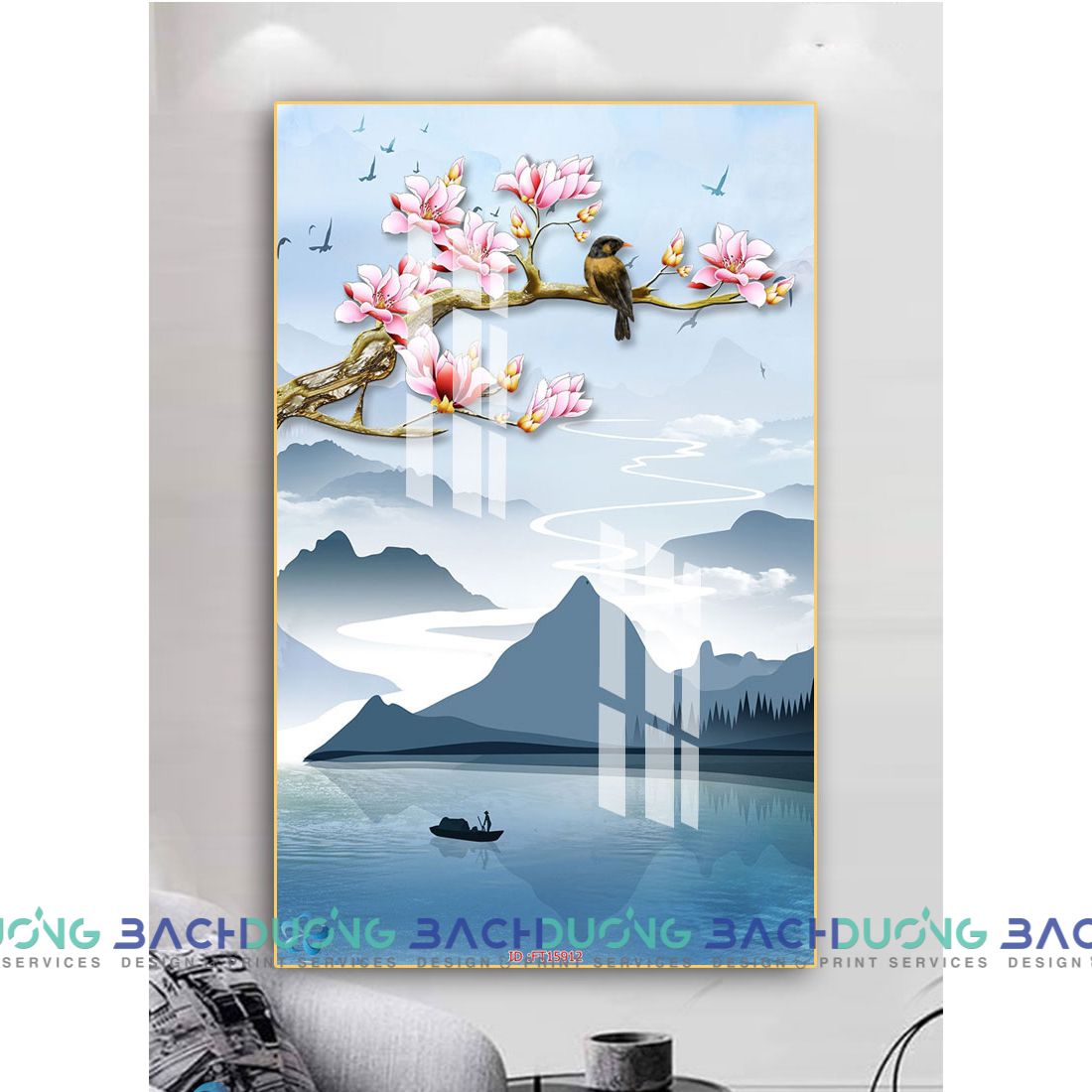  Tranh phong cảnh hồ nước thơ mộng FT15911 