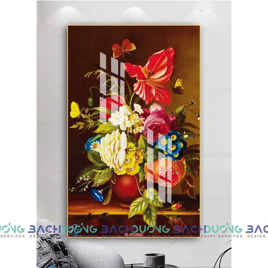  Tranh trang trí bình hoa cổ điển FT15922 