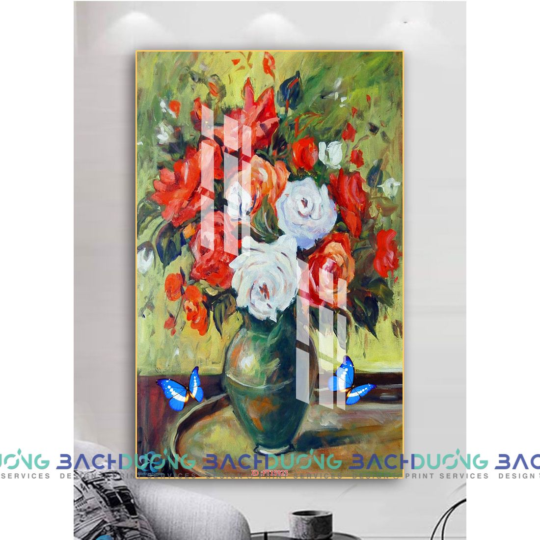  Tranh trang trí bình hoa cổ điển FT15923 