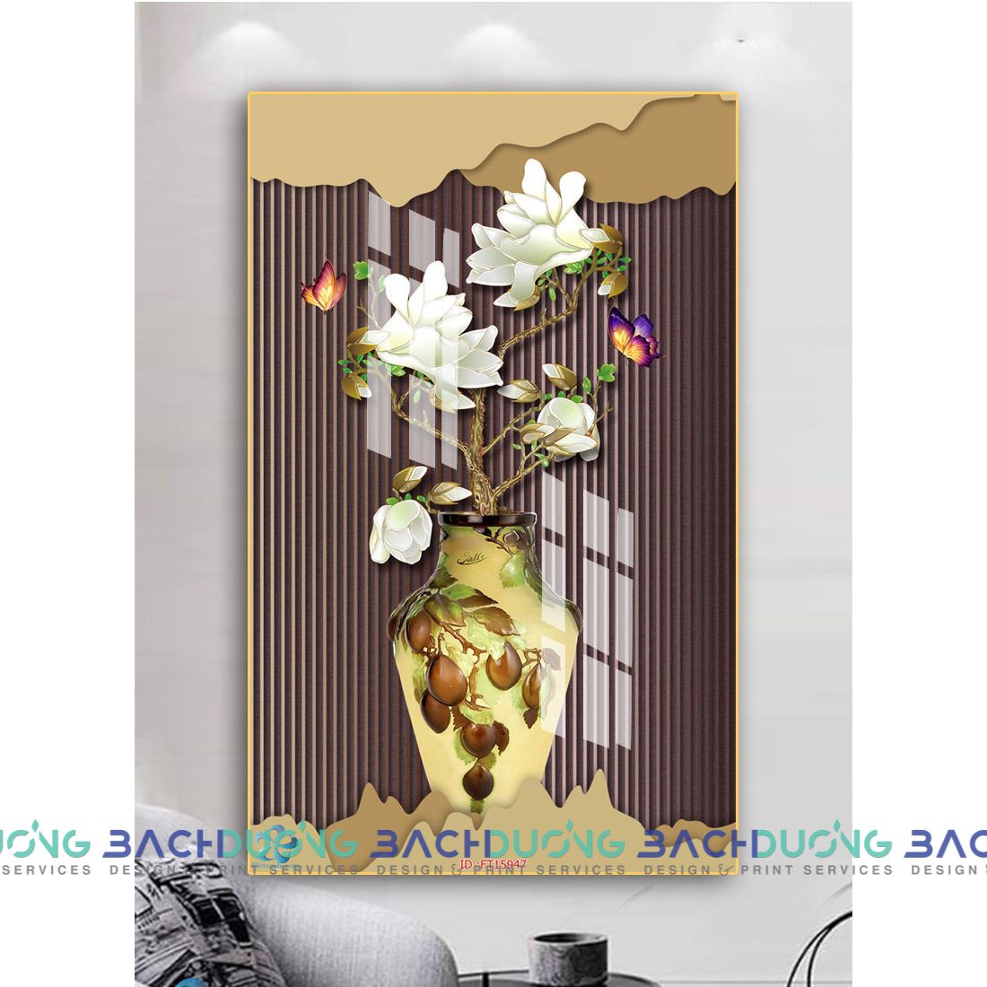  Tranh trang trí bình hoa FT15947 