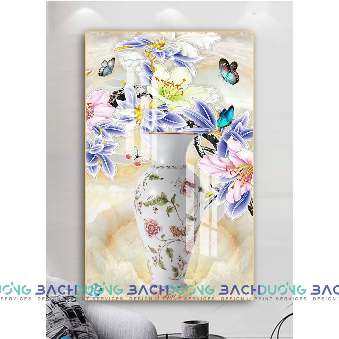  Tranh trang trí bình hoa FT15948 