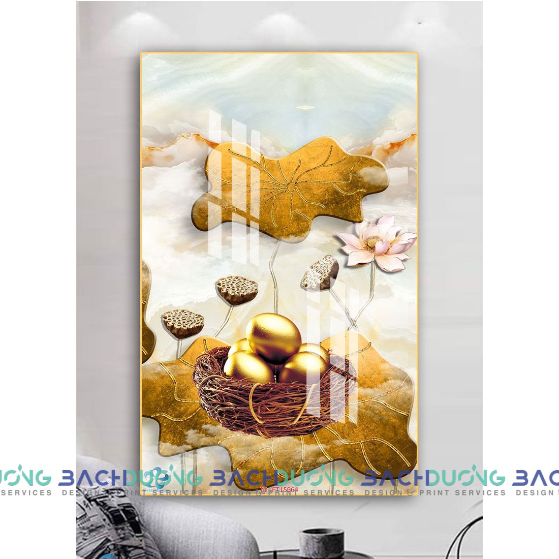  Tranh sen và trứng vàng FT15964 