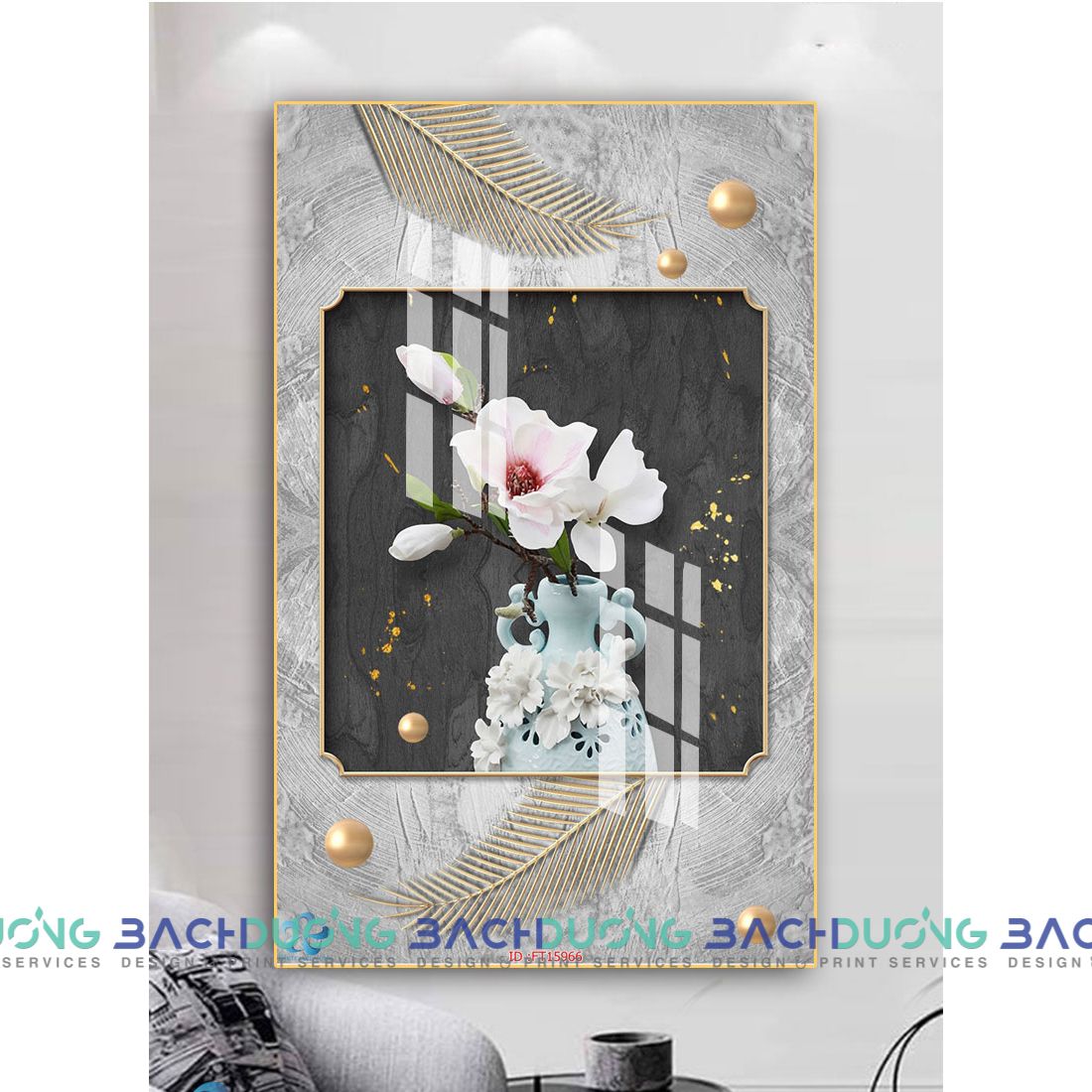  Tranh trang trí hoa sang trọng FT15966 