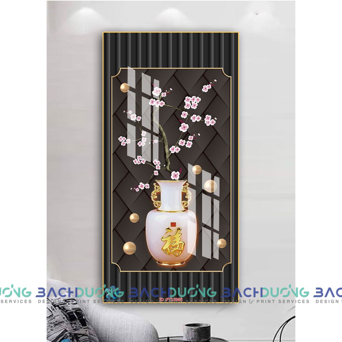  Tranh trang trí bình hoa sang trọng FT15968 