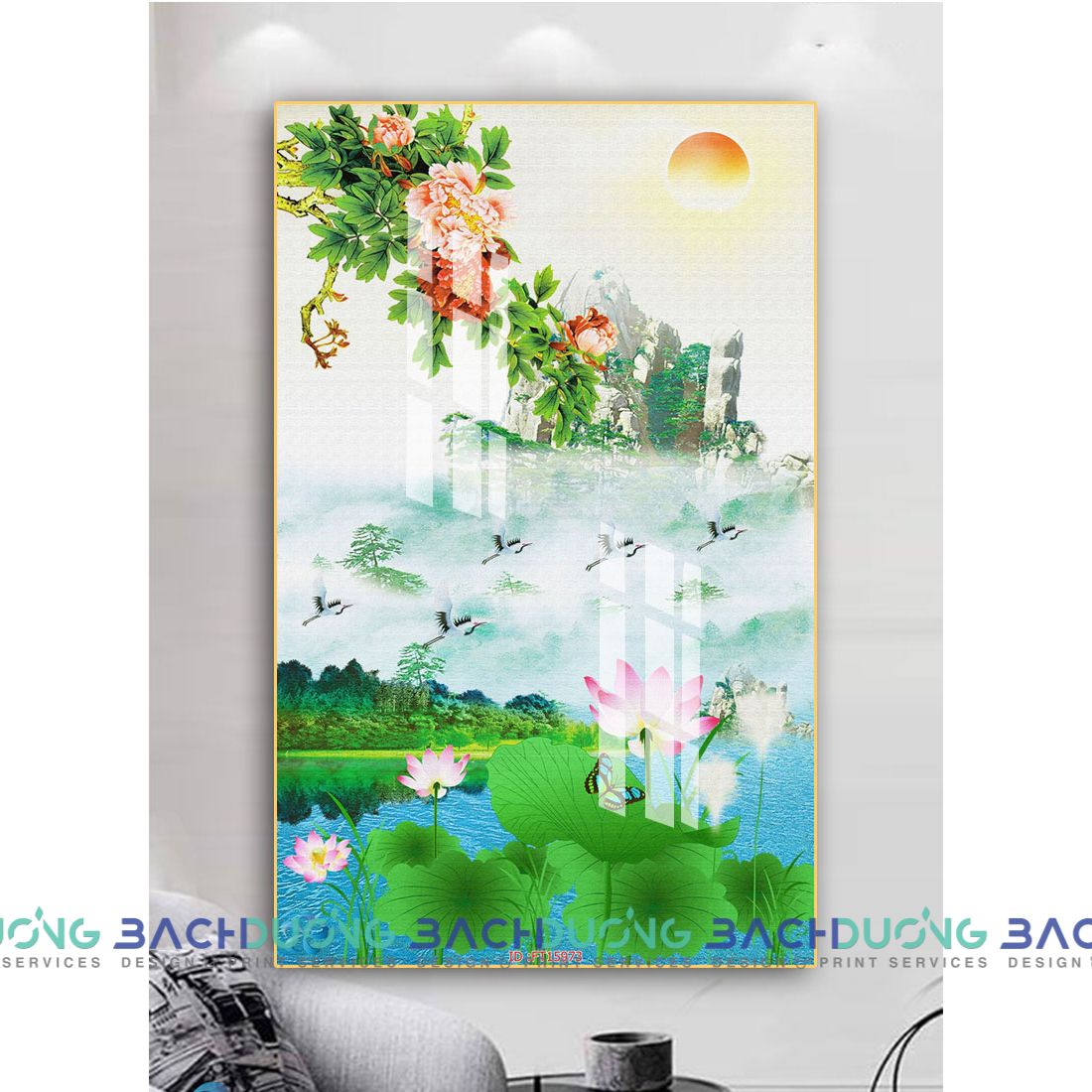  Tranh phong cảnh hồ sen FT15973 