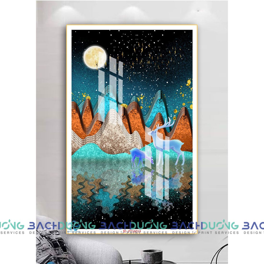  Tranh trang trí đôi hưu FT16013 