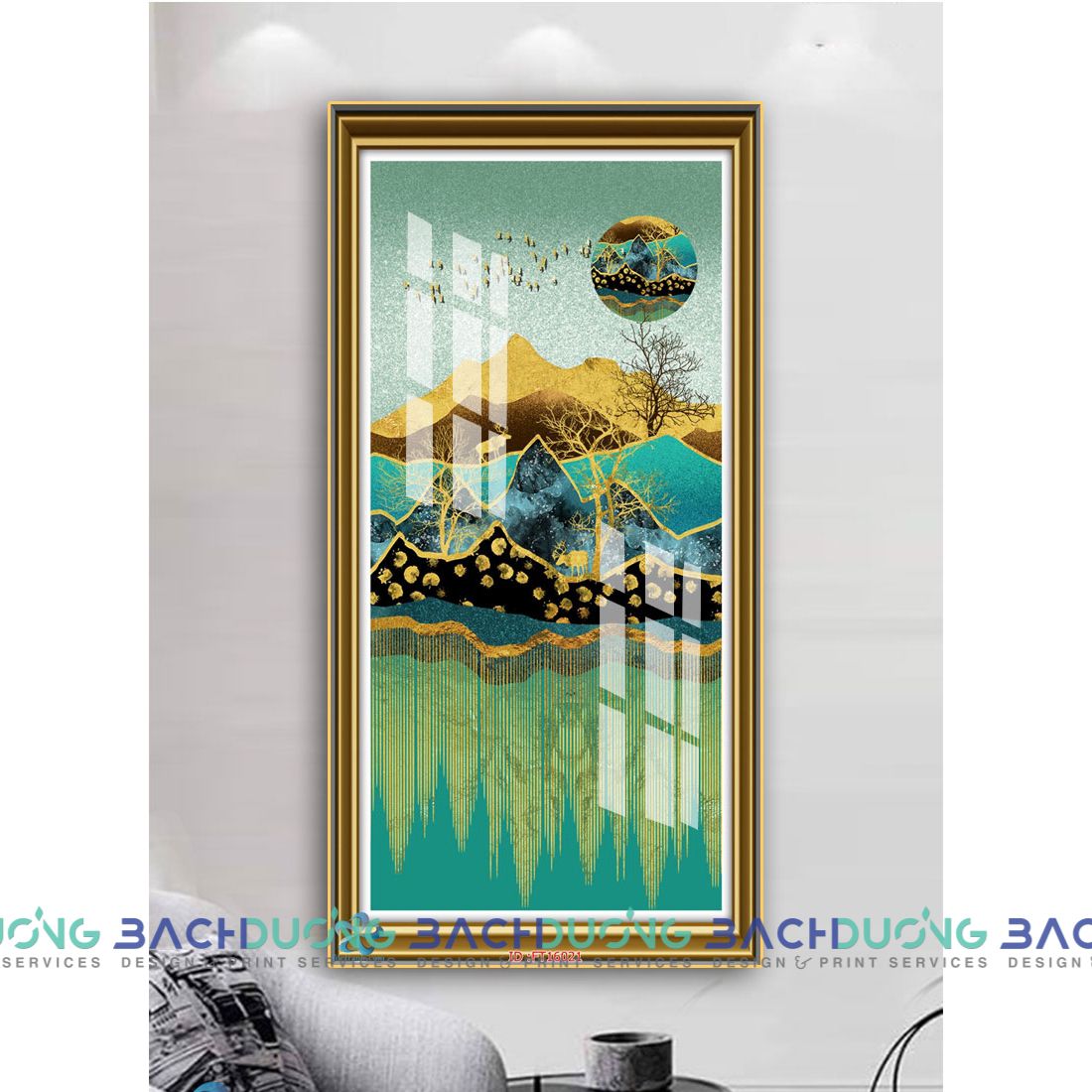  Tranh trang trí hưu và cây FT16021 