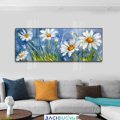  Tranh trang trí Hoa cúc trắng SD218 
