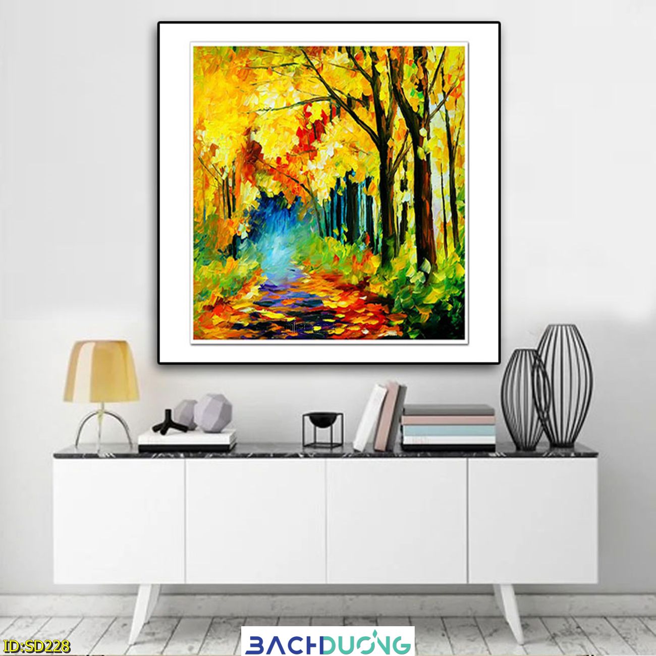  Tranh trang trí Cây lá mùa thu trừu tượng SD228 