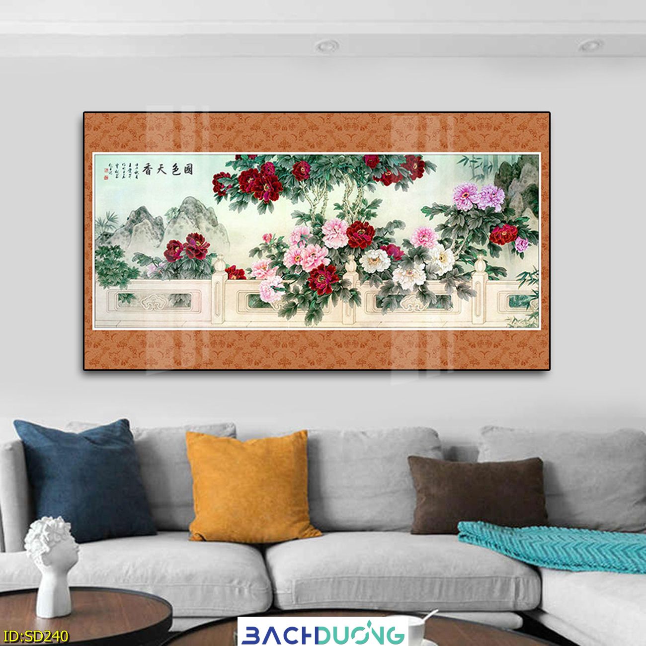  Tranh trang trí Hoa mẫu đơn SD240 