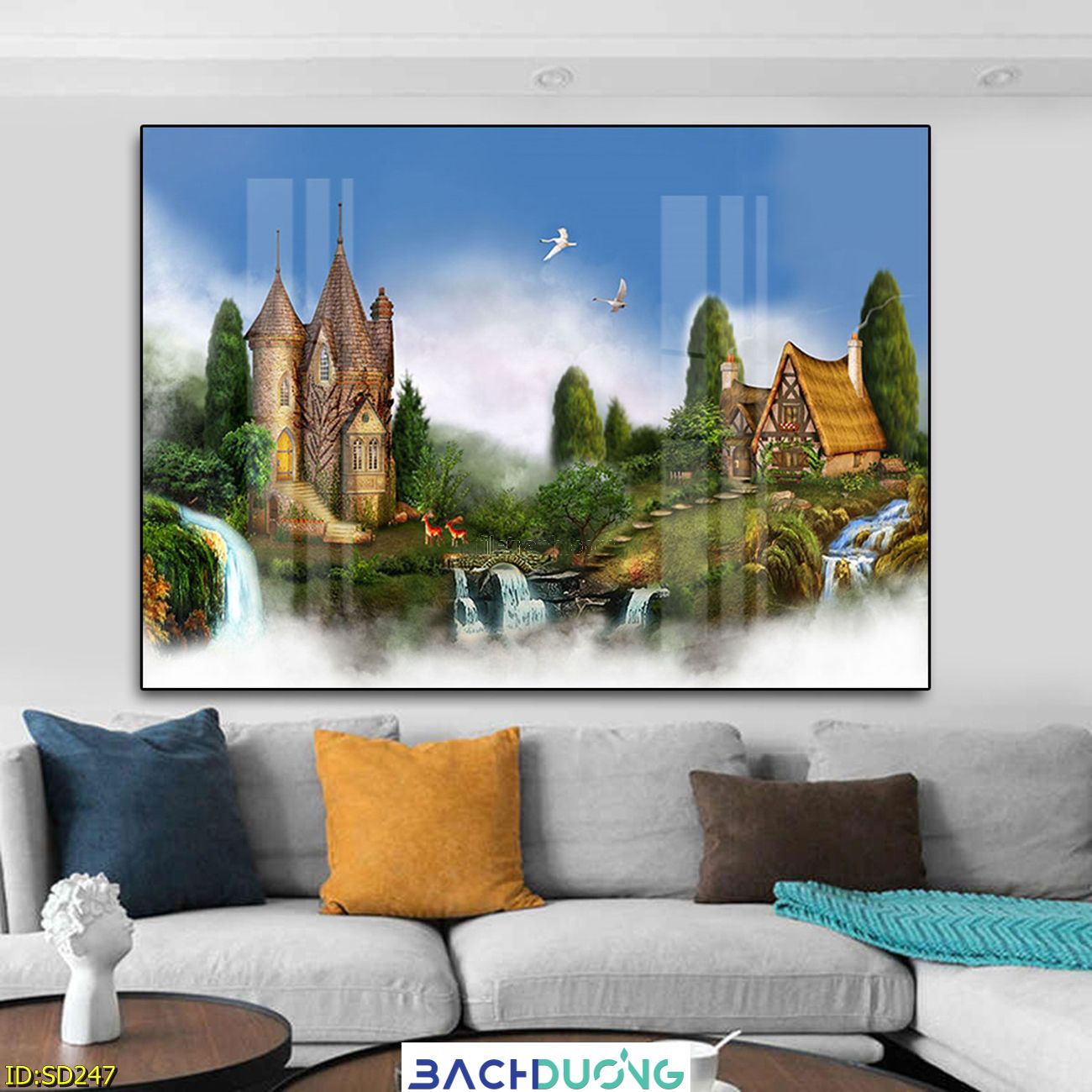  Tranh ngôi làng cổ tích SD247 