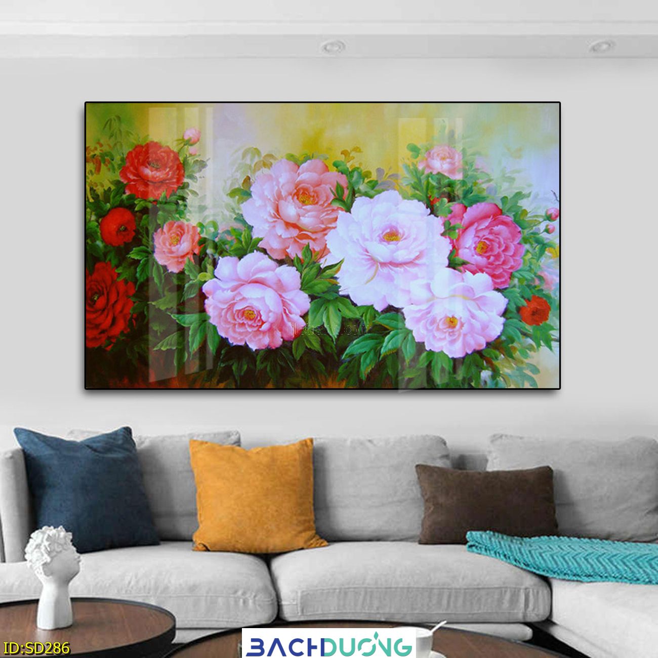  Tranh trang trí Hoa mẫu đơn SD286 