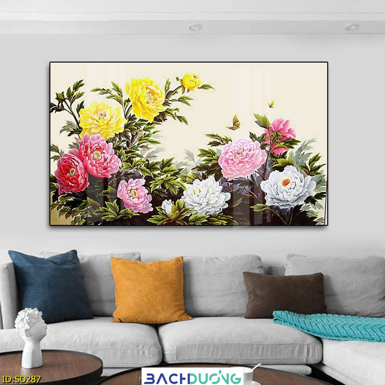  Tranh trang trí  Hoa mẫu đơn SD287 