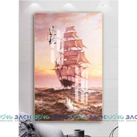  Tranh con thuyền và biển cả FT15579 