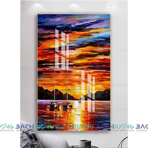  Tranh hoàng hôn trên biển FT15563 