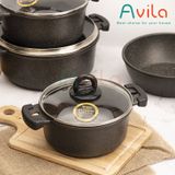  Nồi chống dính vân đá đáy từ Bennix Terra công nghệ Hàn Quốc size 18/20/24cm, hàng chính hãng 