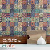  Giấy dán tường hoa văn gạch bông cao cấp khổ 60x120cm 